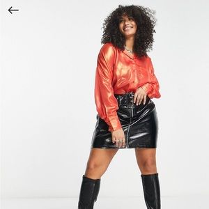 NWT ASOS CURVE Native Youth Oversized Iridescent Orange Shirt 16